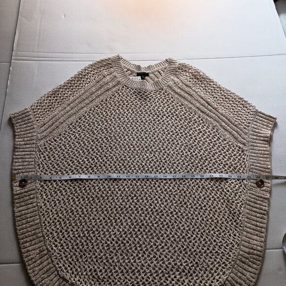 TALBOT’S Open Knit Tan Oversized Poncho Women’s Size XS NWT - Picture 11 of 14